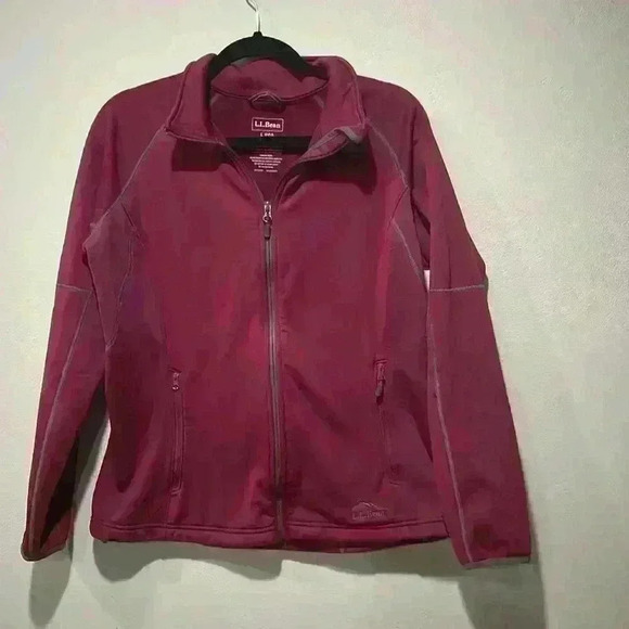 L.L. Bean Athletic Maroon Misses Zip Up size Large - Picture 1 of 4